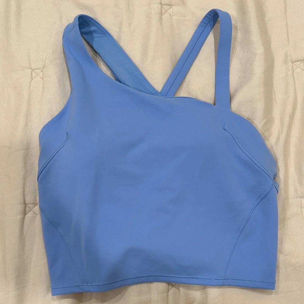 Lululemon Everlux Asymetrical Crop Tennis Tank in Sinatra Blue (10) - Picture 4 of 10
